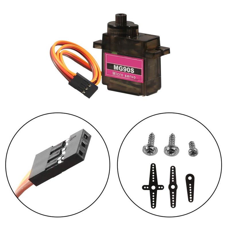 DORHEA 2Pcs MG90S Micro Servo Motor 9G Servo Geared Micro RC Servo Motor Smart Robot 180 Degree Compatible with Raspberry Pi Project Car Helicopter Airplane Boat - Image 3